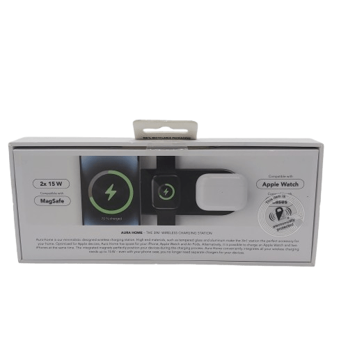 Vonmahlen Aura Home VM-AUH-01 3-in-1 Qi Wireless Charging Station, Black, Like New Sealed In Box (NA 1352697)