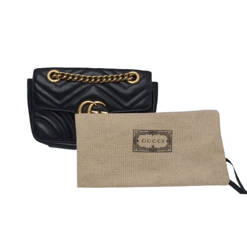 Gucci GG Marmont Black Handbag – With Dust Bag, Condition As Pictured
