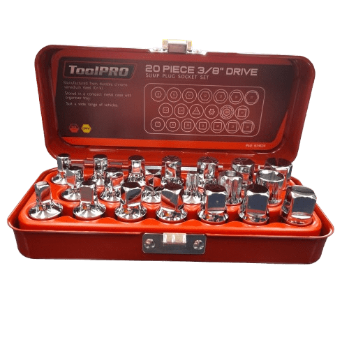 ToolPRO Sump Plug Removal Socket Set 3/8″ Drive 20 Piece