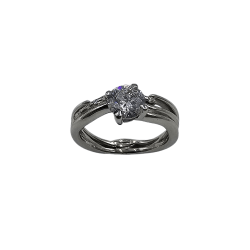 Ladies Platinum Round Brilliant Cut Diamond Cross Over Wire Wave Style Ring 0.94ct TDW K With Valuation (MR)