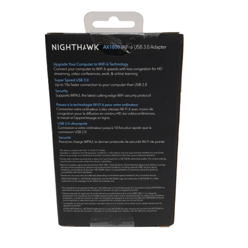 Netgear Nighthawk AX1800 USB to WiFi 6 Adaptor Like New (JN)
