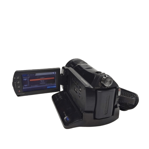 Sony Camera HD-CX7 Black In Box With Charging Base/Zoom Lens/ 2x Sony batteries/ AV Cords/ Booklets (NA 1343612)