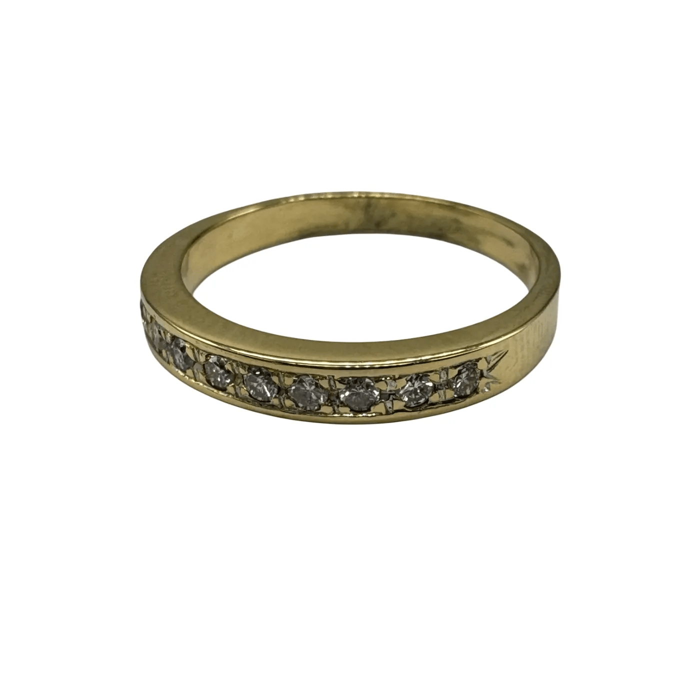 Ladies 18ct Yellow Gold 10 Stone Diamond Ring 0.20ct TDW N 6 3/4 With Valuation (WR 1309230)