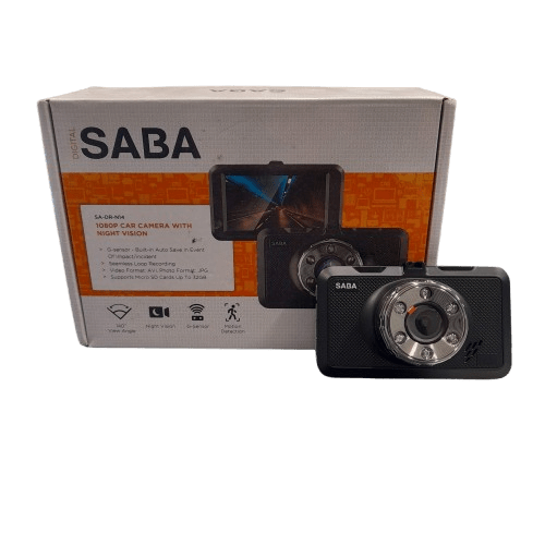 Digital Saba SA-DR-N14 1080P Full HD Dash Camera with Night Vision, G-Sensor & 4” Touchscreen – Black (GE 1346053)