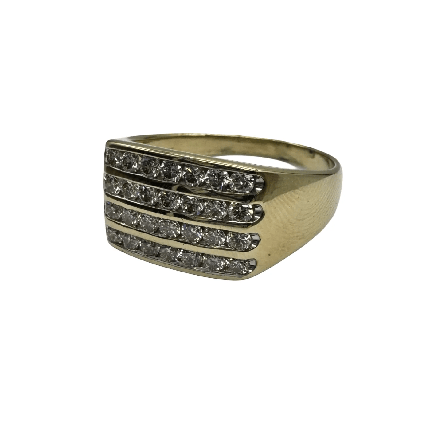 Men’s 9ct Yellow Gold 28 Stone Diamond Ring 1.00ct TDW W 1/2 11 1/2 With Valuation (WR 1311708)