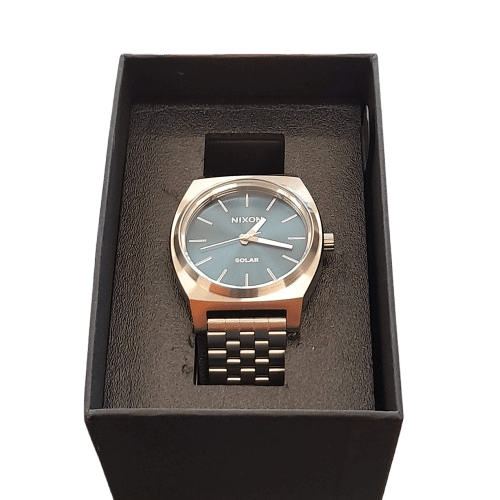Time Teller Solar Nixon Watch Dusty Blue Sunray