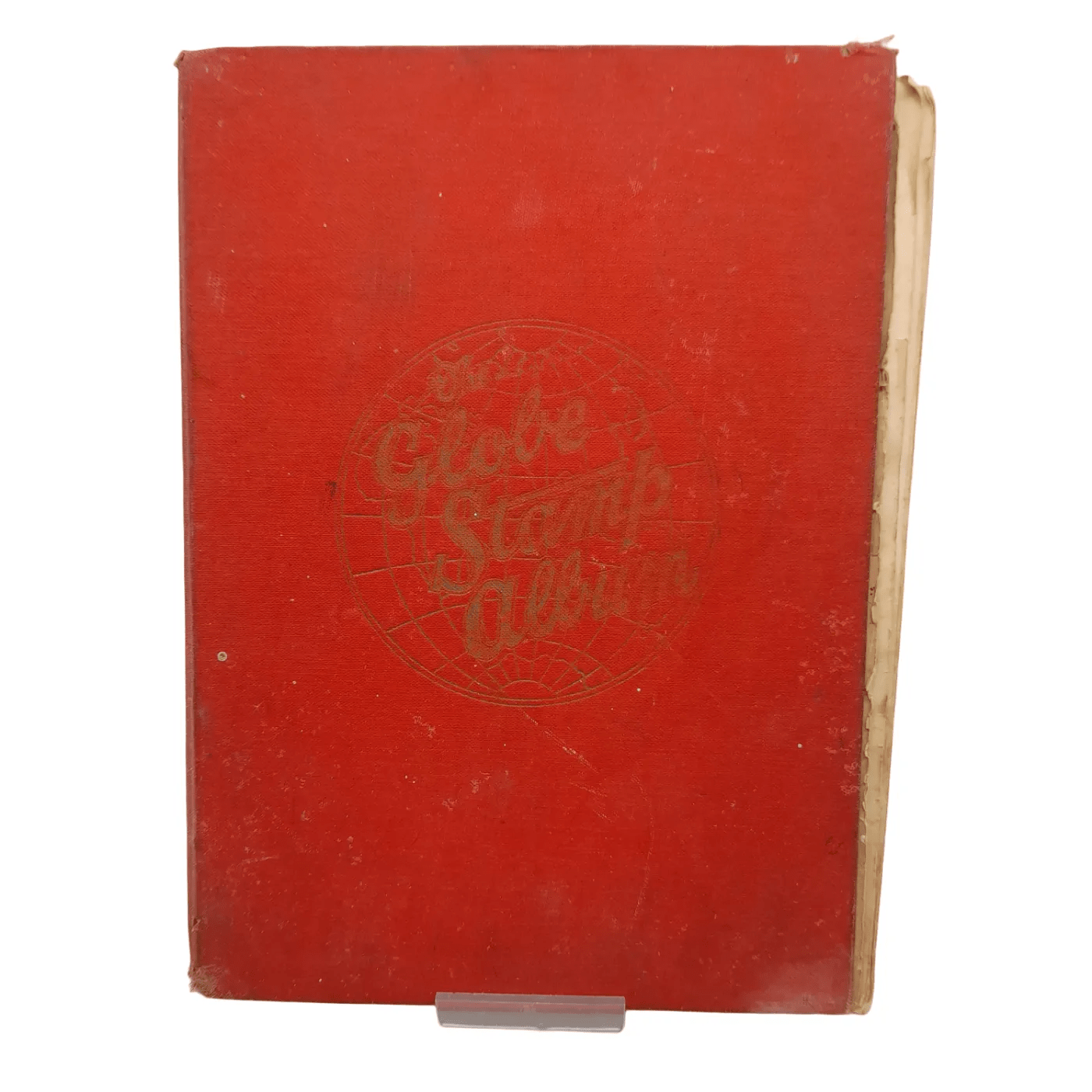 Global Stamp Album Red Book With Stamps From Varying Countries Including: Australia, New Zealand, Bulgaria, Canada, Czech, Denmark, France, UK, Asia, Hungary, Ireland etc (WR 1350167)
