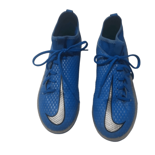 Nike Phantom GT Soccer Boots, Kids, Size US4Y (23cm), Blue And Silver, Good Condition