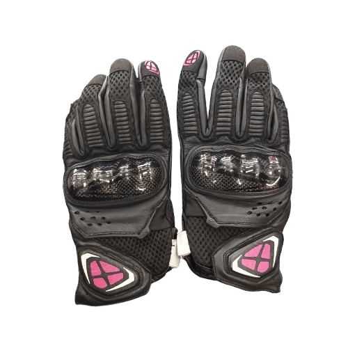 Ixon RS4 Air L Motorcycle Gloves Size Small, Black, White & Pink