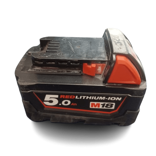 Milwaukee 18V M18 B5 RedLithium-Ion Battery, Good Condition, General Wear, With Tape Residue/Sharpie (WR)