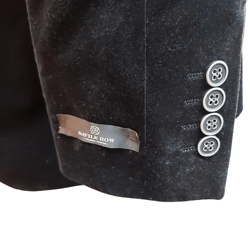 Men’s Savile Row Asher JV1 Black Velvet Jacket/Blazer, 96R, Contemporary Fit, Like New With Tags, RRP $349.99 (NA 1353776)