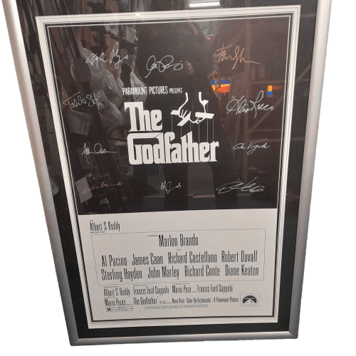 Framed Godfather Memorabilia silver frame With COA **Pick Up Only**