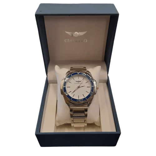 Gianello Men’s 45mm Silver Stainless Steel Diver Watch – GNL7772SS (GE 1348182)