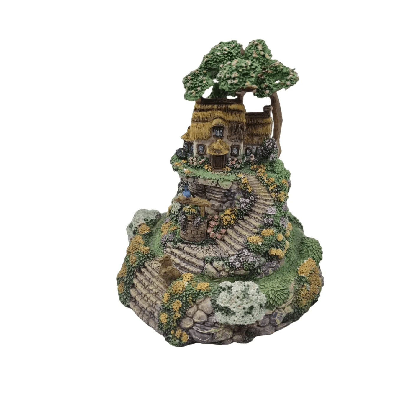 Franklin Mint: Wishing Well Cottage With Glass Dome – Hand Painted Limited Edition Statue #TUU3013