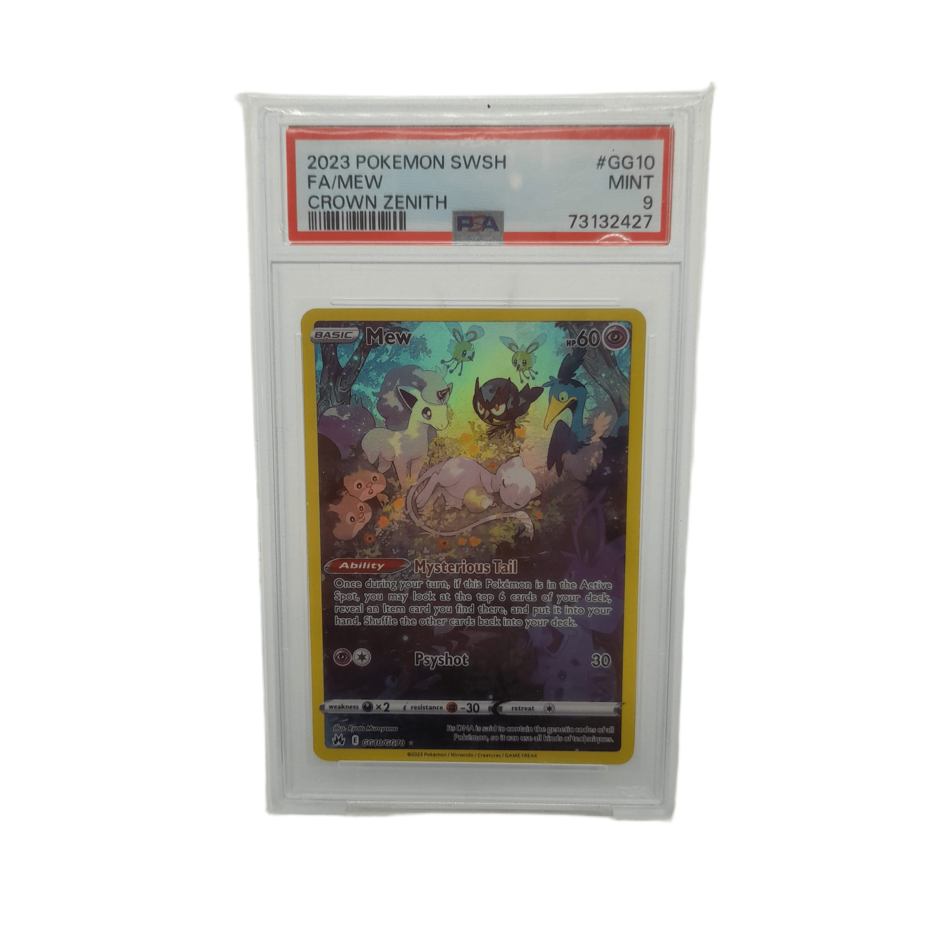 Pokémon Card FA/Mew PSA Mint 9 GG10/G Holo in Case (WL1354546)