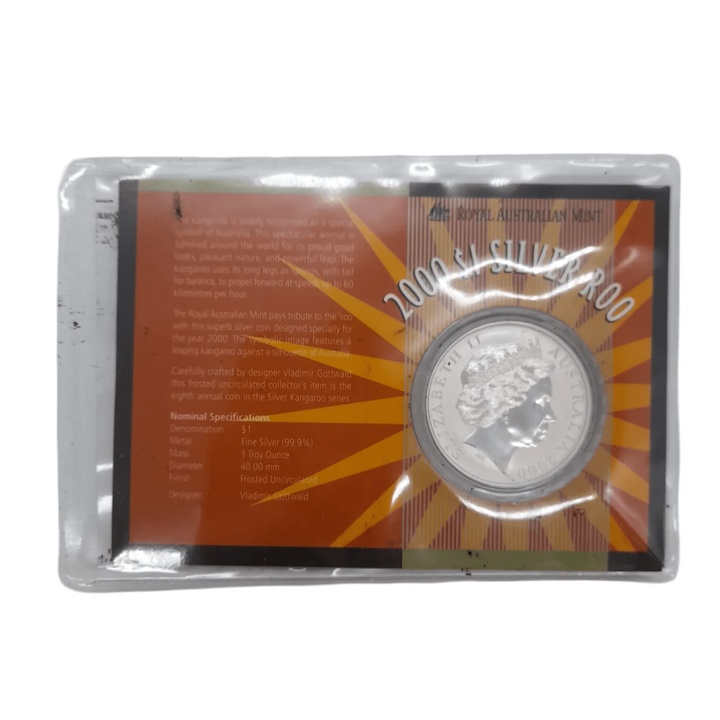 Royal Australian Mint – 2000 $1 Silver Kangaroo Frosted Uncirculated Coin – WL 1347997
