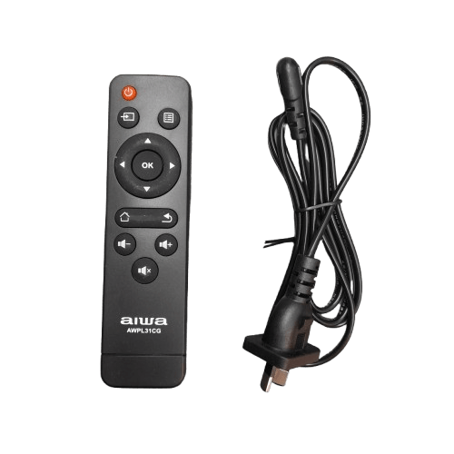 Aiwa AWPL31CG Smart LED Projector with Remote Control and Power Cable in Box Like New (JN)