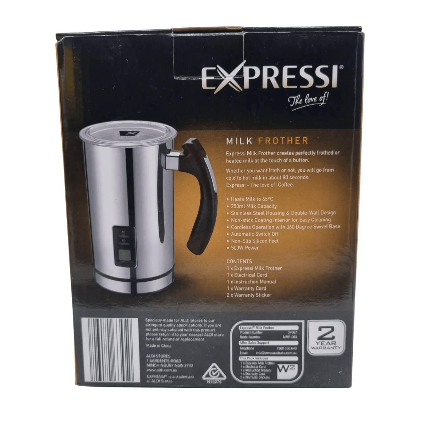 Expressi Milk Frother MMF-003 – Silver (Like New in Box)  (WR 1349371)