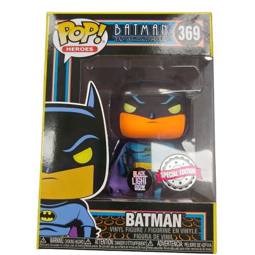 Funko POP! Vinyl – Pop! Heroes Batman The Animated Series #369 Batman Special Edition Black Light Glow, Excellent Condition, With Box (CP 1344786)