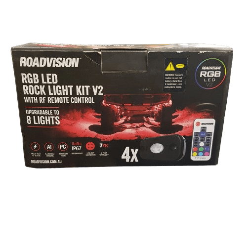 LED Rock Light Kit 4 Way with RF Remote Control RRGB4RLK2 (MR)