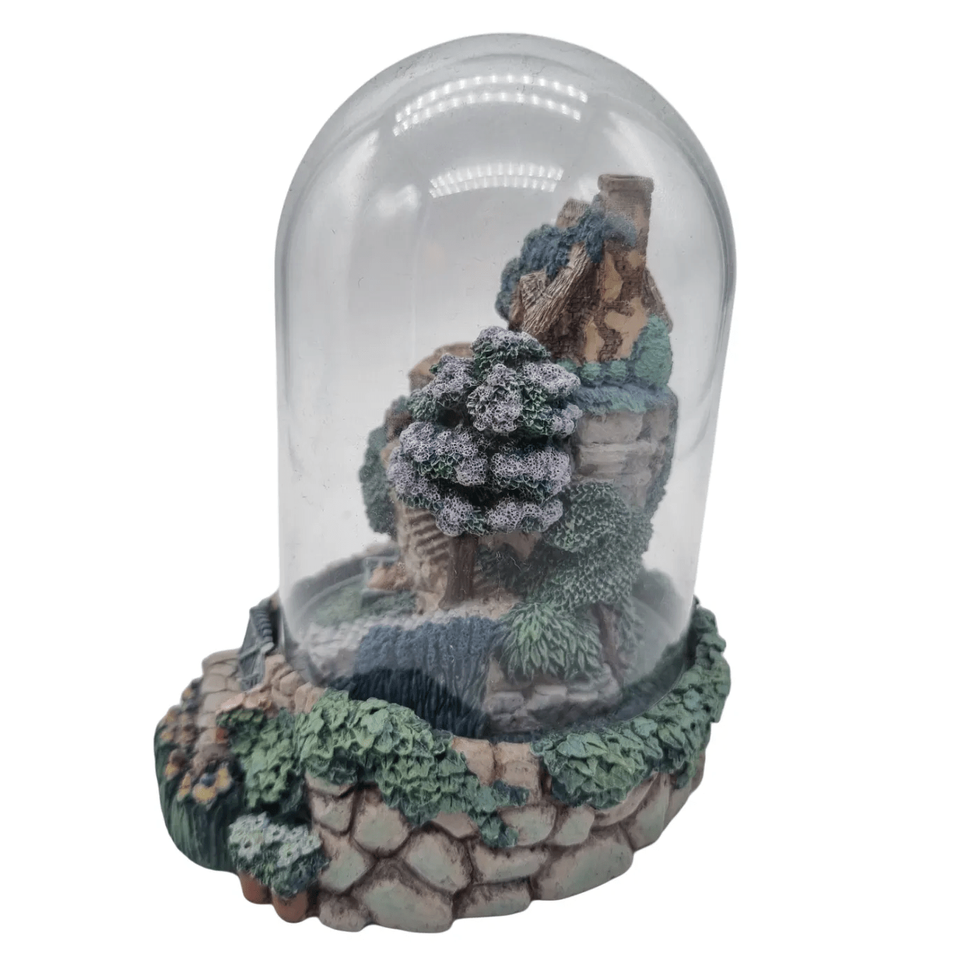 Franklin Mint: Lavender Hill Cottage With Glass Dome – Hand Painted Limited Edition Statue #A3735