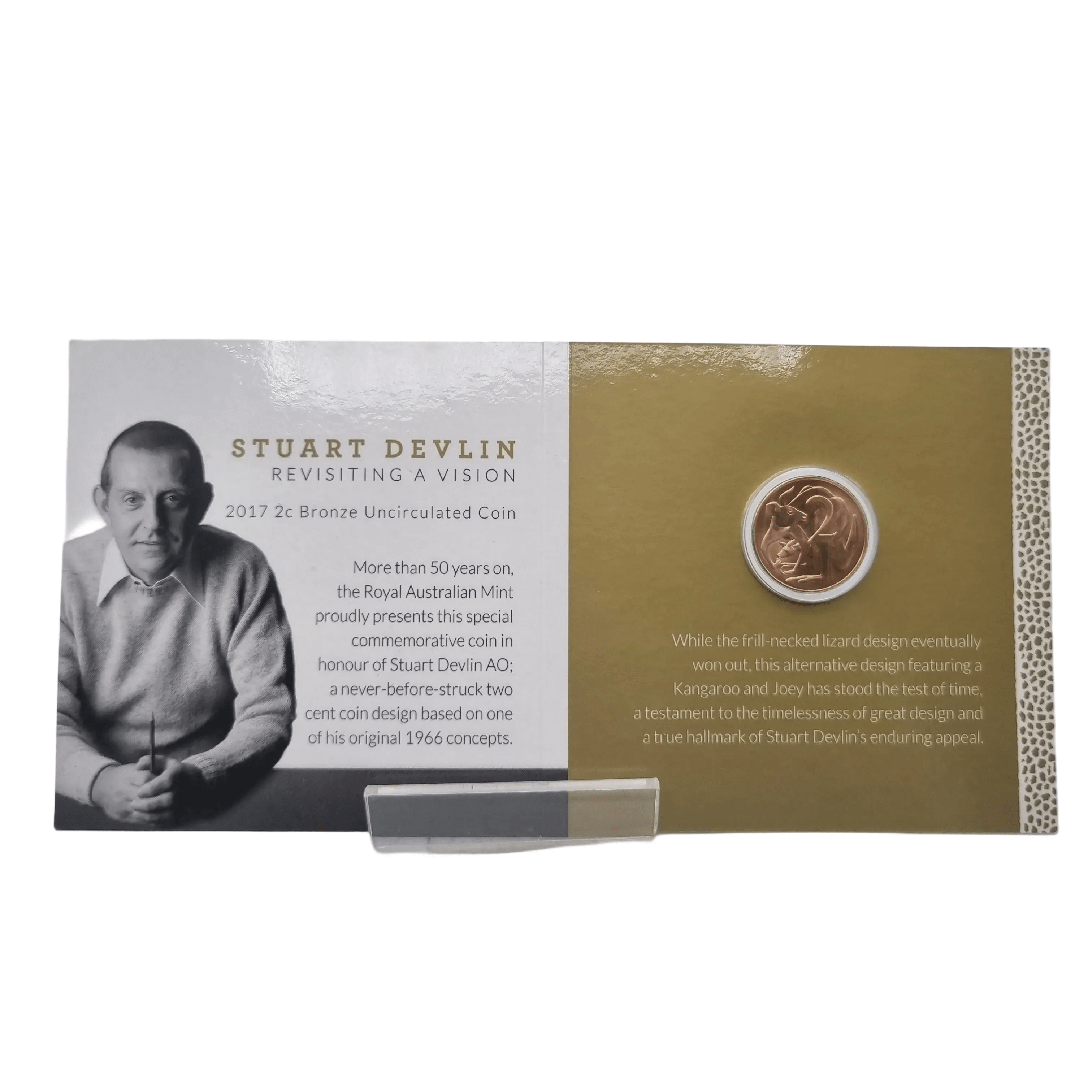 2017 2c Bronze Uncirculated Coin – Stuart Devlin – Revisiting a Vision presented in card.