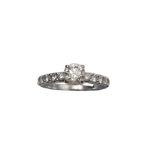 14ct White Gold 11-Stone Diamond Ring – 0.20ct G/I1 Centre, 10 Accent Stones – Size 51 – Valued at AUD $7,000