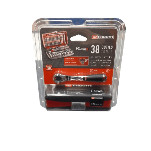 Facom R.360NANO 38Pce Metric 1/4” Standard Socket Bit Set with Ratchet Like New