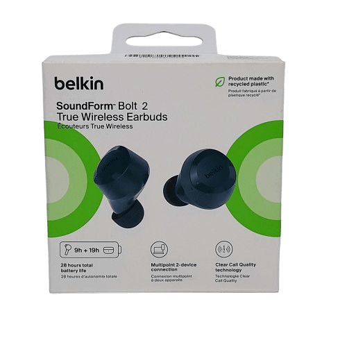 Belkin AUC009 SoundForm Bolt 2 Wireless Earbuds Green Like New (JN)