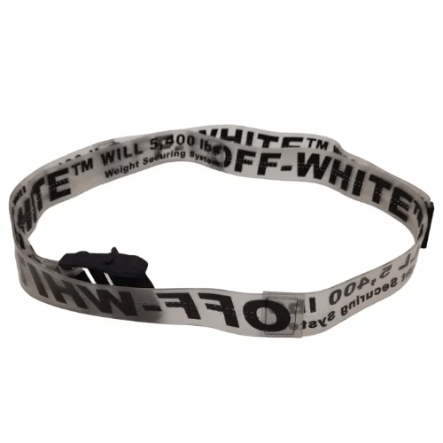Off-White Rubber Industrial Belt – Clear/Black