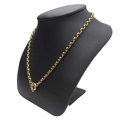 9CT Yellow Gold Belcher Necklace with Euro Bolt Clasp 375 – 16.9g, 45cm, 4mm Wide