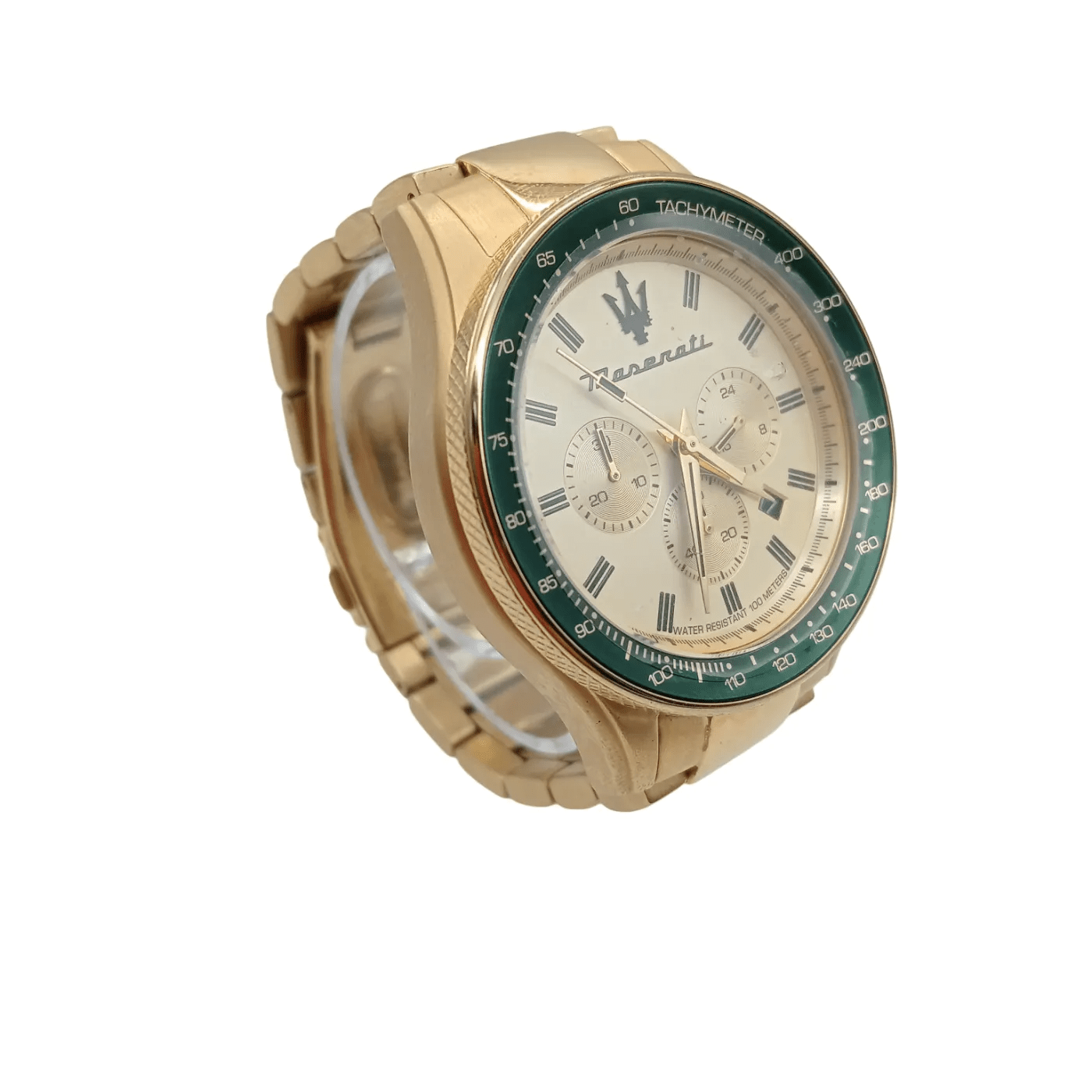 MASERATI MEN’S WATCH – GOLD STAINLESS STEEL BAND, ROUND FACE  (WR 1325988)