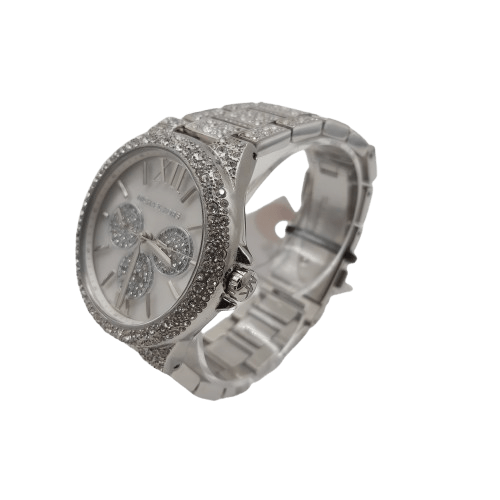 Ladies Michael Kors Iced Watch MK-6957 Silver With Box And Spare Link – Not Ticking