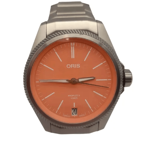 Oris Propilot X Calibre 400 39mm Salmon Dial Watch With Box – In House Swiss-Made Movement with 5 Days Power Reserve