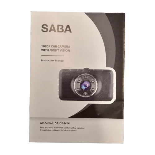 Digital Saba SA-DR-N14 1080P Full HD Dash Camera with Night Vision, G-Sensor & 4” Touchscreen – Black (GE 1346053)