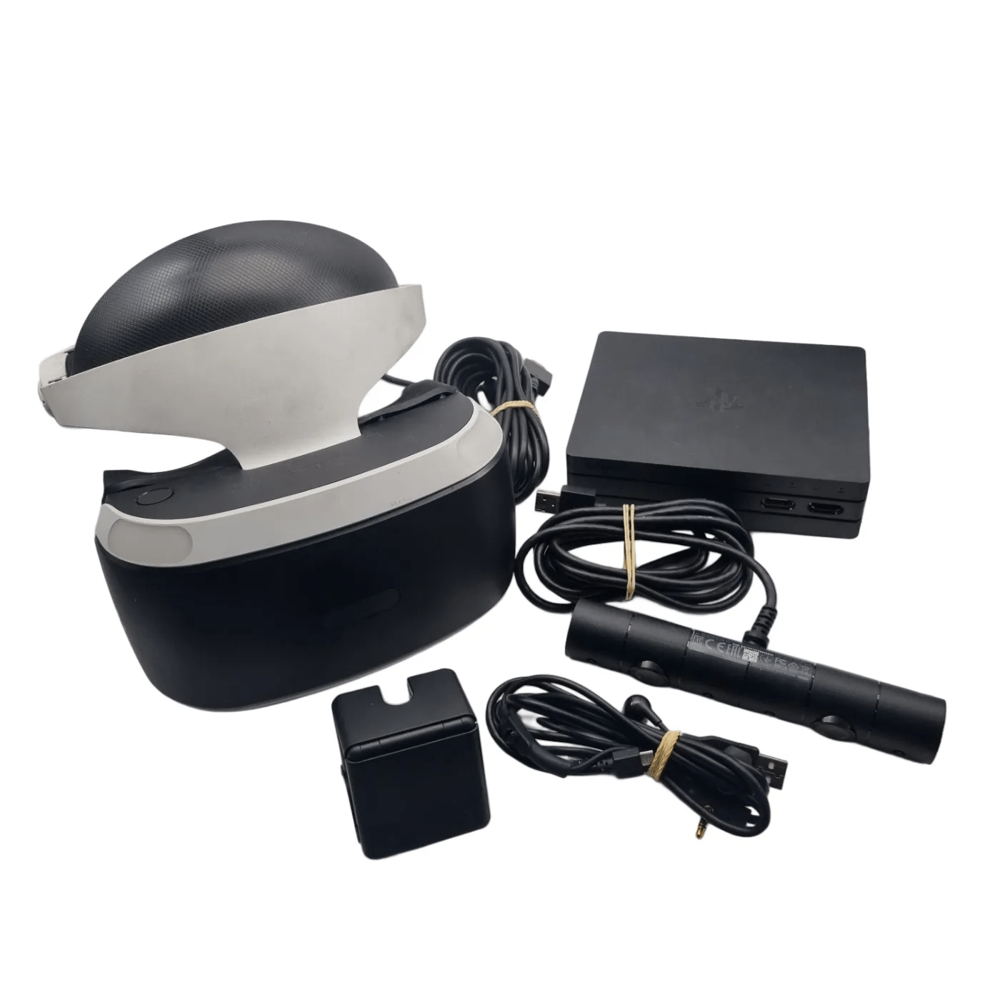 Sony PlayStation 4 VR PSVR CUH-ZVR2 Virtual Reality Headset + Power + Camera + Processing Unit *No Remotes* (Wear and tear on the head unit)