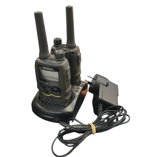 ORICOM UHF2100 2 way radio with twin charging pod in box – (MR)