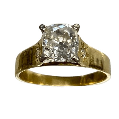 Ladies 18ct Yellow Gold 3 Stone Diamond Ring TDW 1.73ct Size Q With Valuation Certifcate