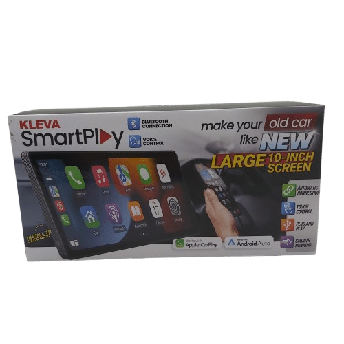 Kleva Smart Play XL KSMARPLAY-10 10in Touch Screen, Good Condition, With Box, Bracket, 12V Plug, Manual (CP 1356615)