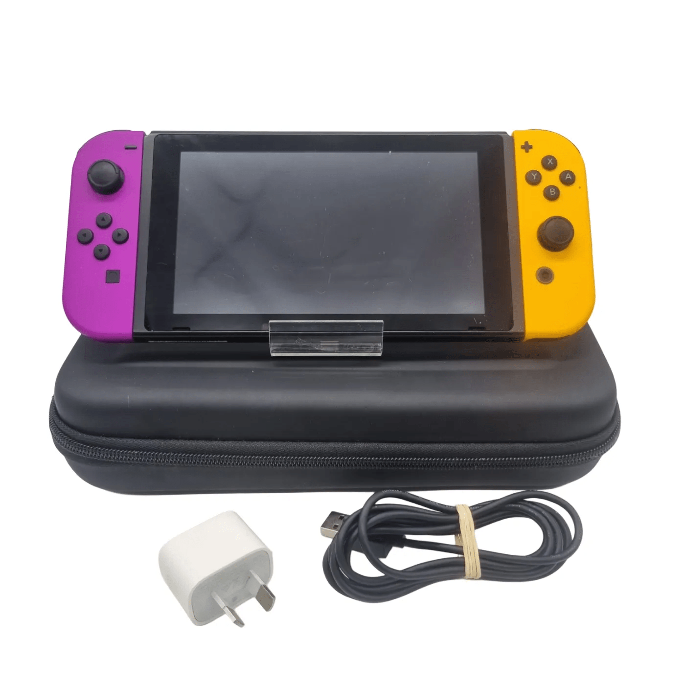 Nintendo Switch Console (HAC-001) – Purple & Yellow Joy-Cons + Case & Charger  (WR 1344038)