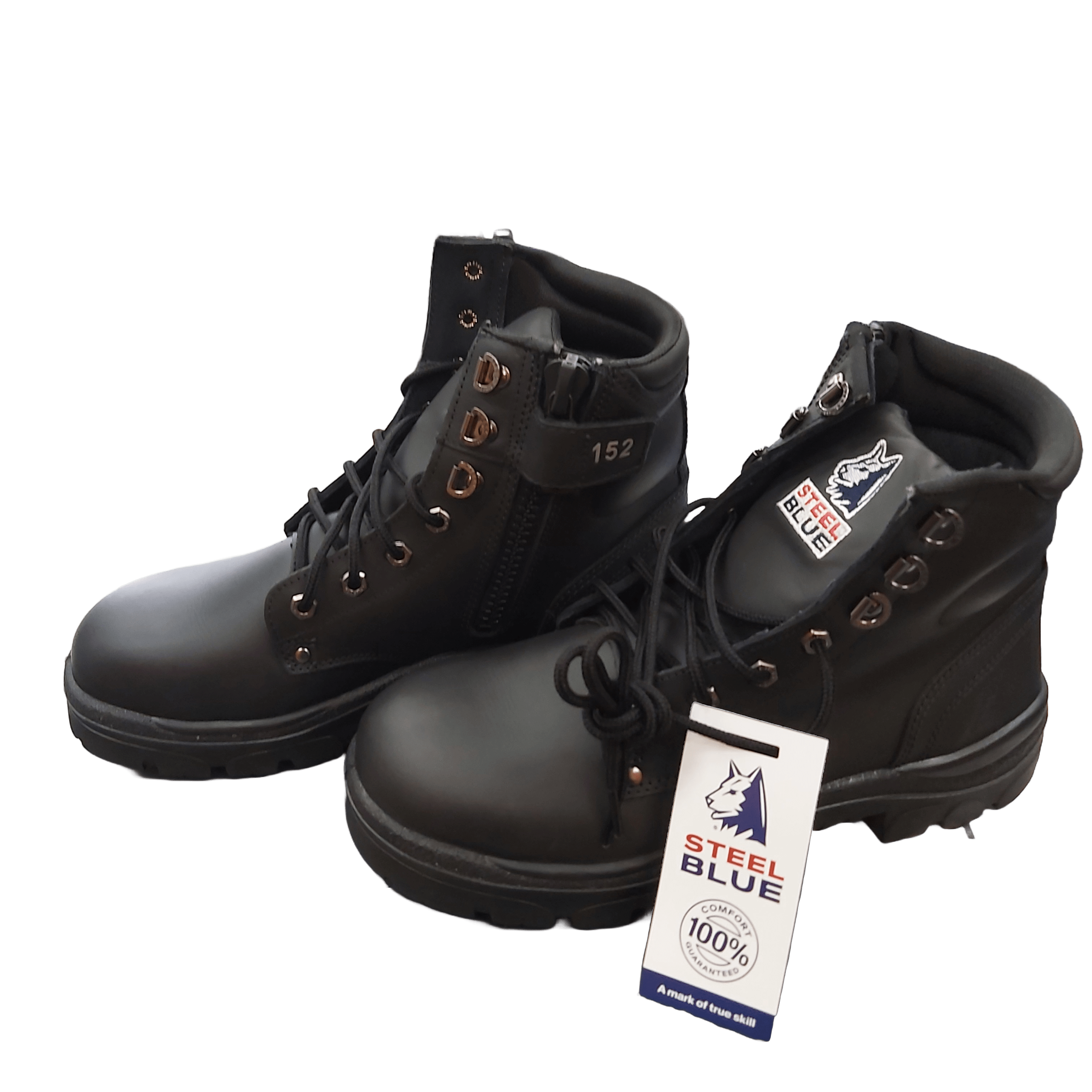 Men’s Steel Blue Argyle Zip Boots Style 312152-S2, Black, Like New With Tags + Box, Size AU 9.5/US 10.5/EUR 44 (WR 1342964)