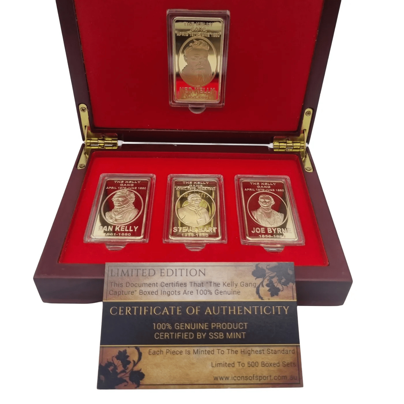 Ned Kelly Ingots Red/Gold – Set of Four with COA in Box (WR)