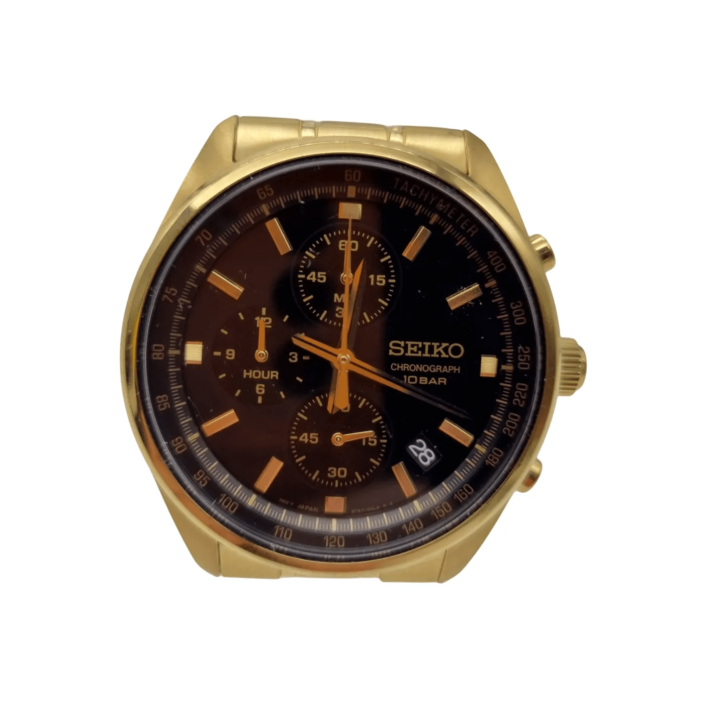 Seiko 8T67-00L0 Mens Gold Chronograph Watch