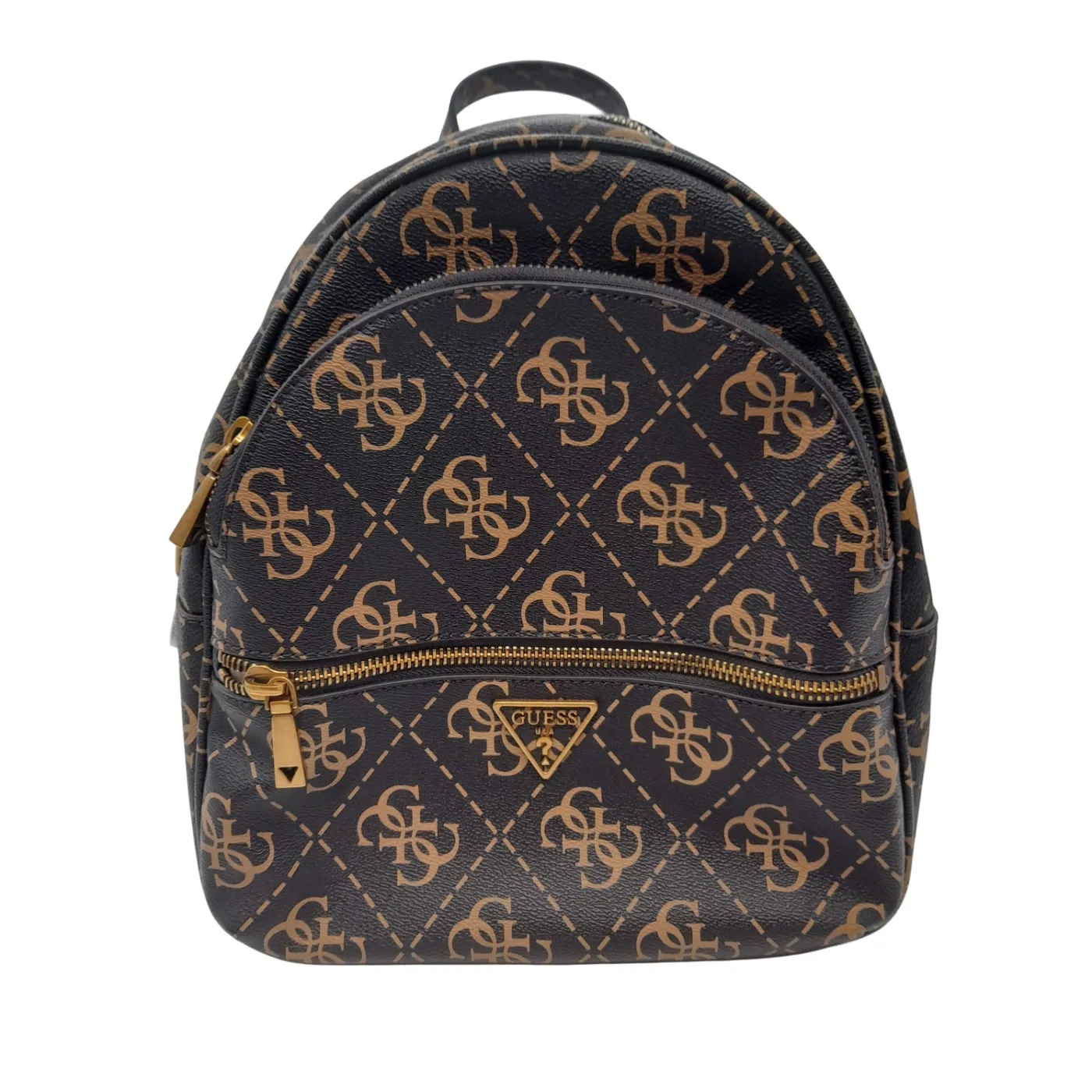 GUESS Manhattan Brown Monogram Backpack With Dust Bag