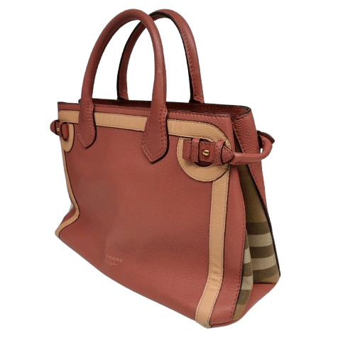Burberry 4042257 Copper Pink Leather Tote Bag with Certificate