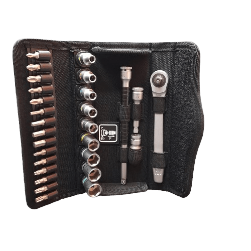 Wera 28-Piece Metric 1/4 in Standard Socket/Bit Set with Ratchet, 6 point; Hex Bit; Phillips Bit; Pozidriv Bit; Torx Bit (JN)