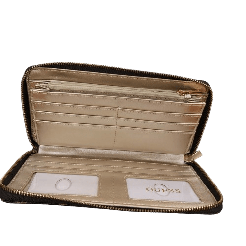 Ladies Mocha Logo Laurel Guess Wallet Large Zip Around – Good Condition