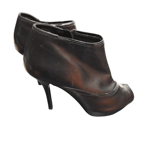 Louis Vuitton BL0141 M Black Leather Open-Toe Heels Size 36 (LN)