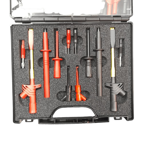 Test Lead Kit, Electrical, Test Leads, Safety & Miniature Clamp Probe, Molded Plug Adapter, Clip