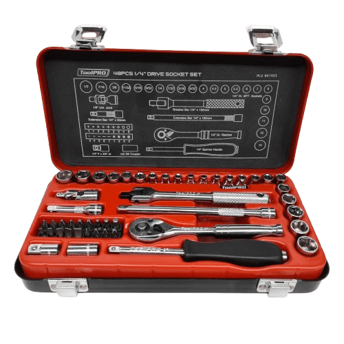 ToolPRO 667453 48Pce Socket Set 1/4″ Drive Metric/SAE Like New (JN)